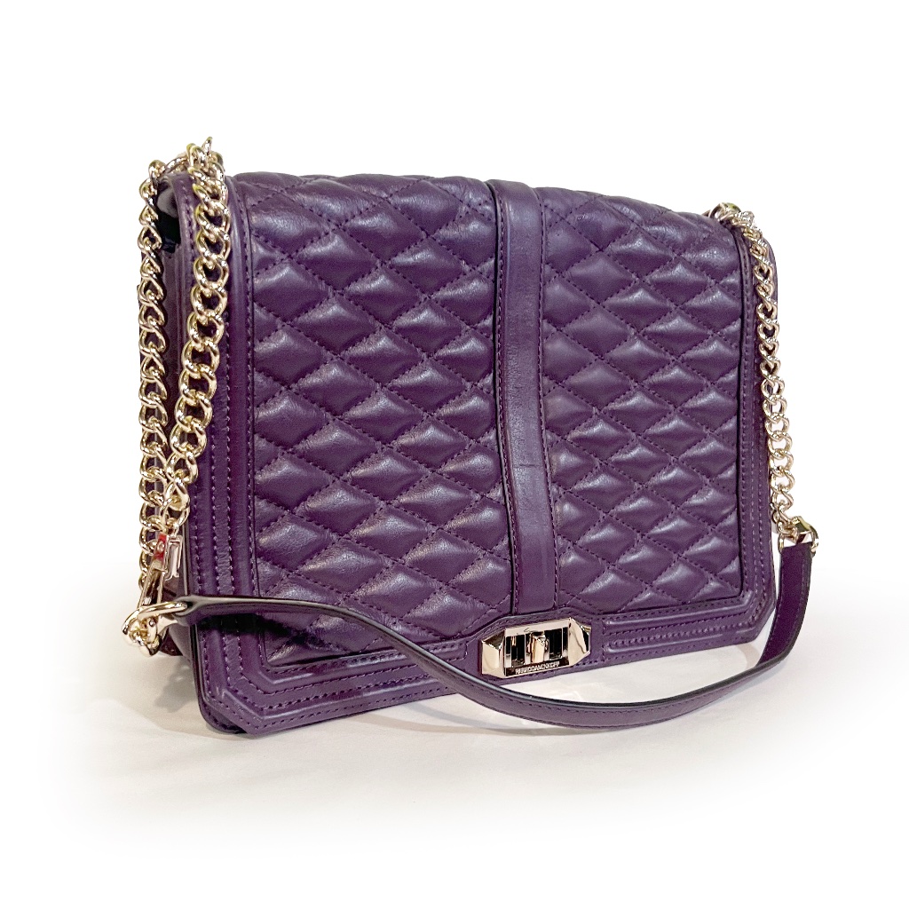 Rebecca Minkoff Jumbo Love Leather Convertible Bag Purple
